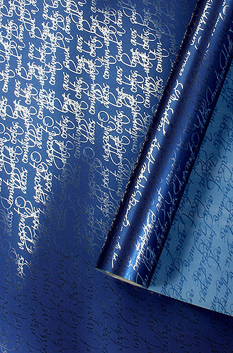 Бумага капелла 31/505-55 метал- блестящие слова на синем