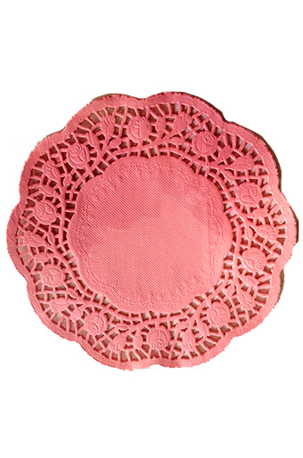 Салфетки ажурные цветные 150/61 круглые розовый лотос