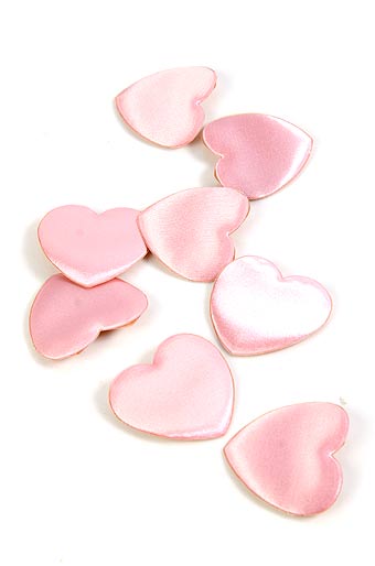 Наклейки 114-20 спанч сердца атласные розовые