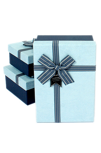 Коробка карт. 400.2/108-01 элеганс наб. из 3 прямоуг.- голубая с синим