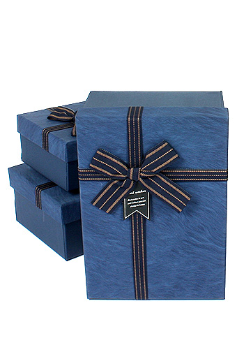 Коробка карт. 400.2/126-02 элеганс наб. из 3 прямоуг.- синяя
