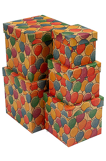 Коробка карт. крафт 051/8001 наб. из 5 кубов мал.- шарики