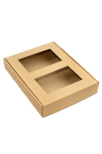 Коробка микрогофра 144/93 прямоуг. с двумя окошками / ПОД ЗАКАЗ