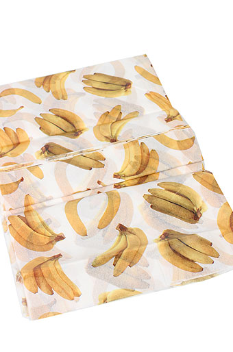 Бумага тишью 300/38-10 бананы на белоснежном